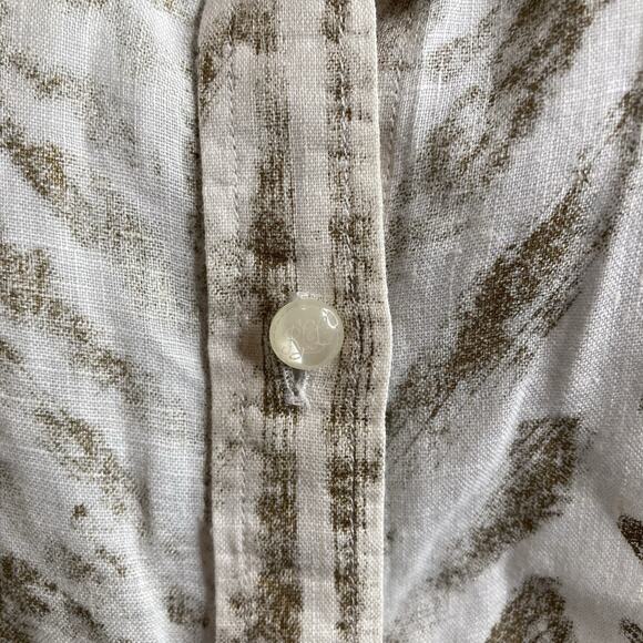 Lauren Ralph Lauren Women's 100% Linen Button Up Blouse Size M Lagenlook Neutral - Picture 8 of 11